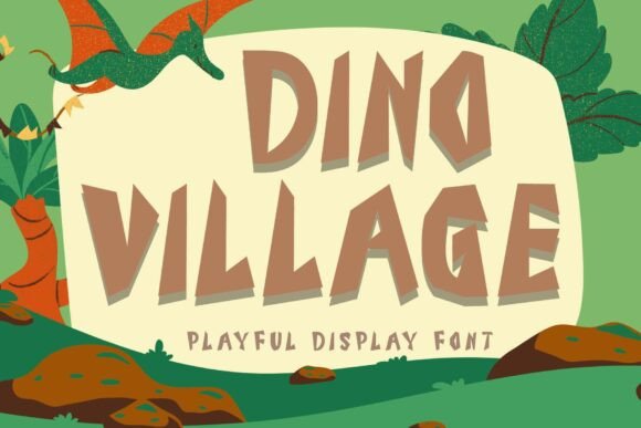 Dino Village: A Playful Display Font for Digital Design